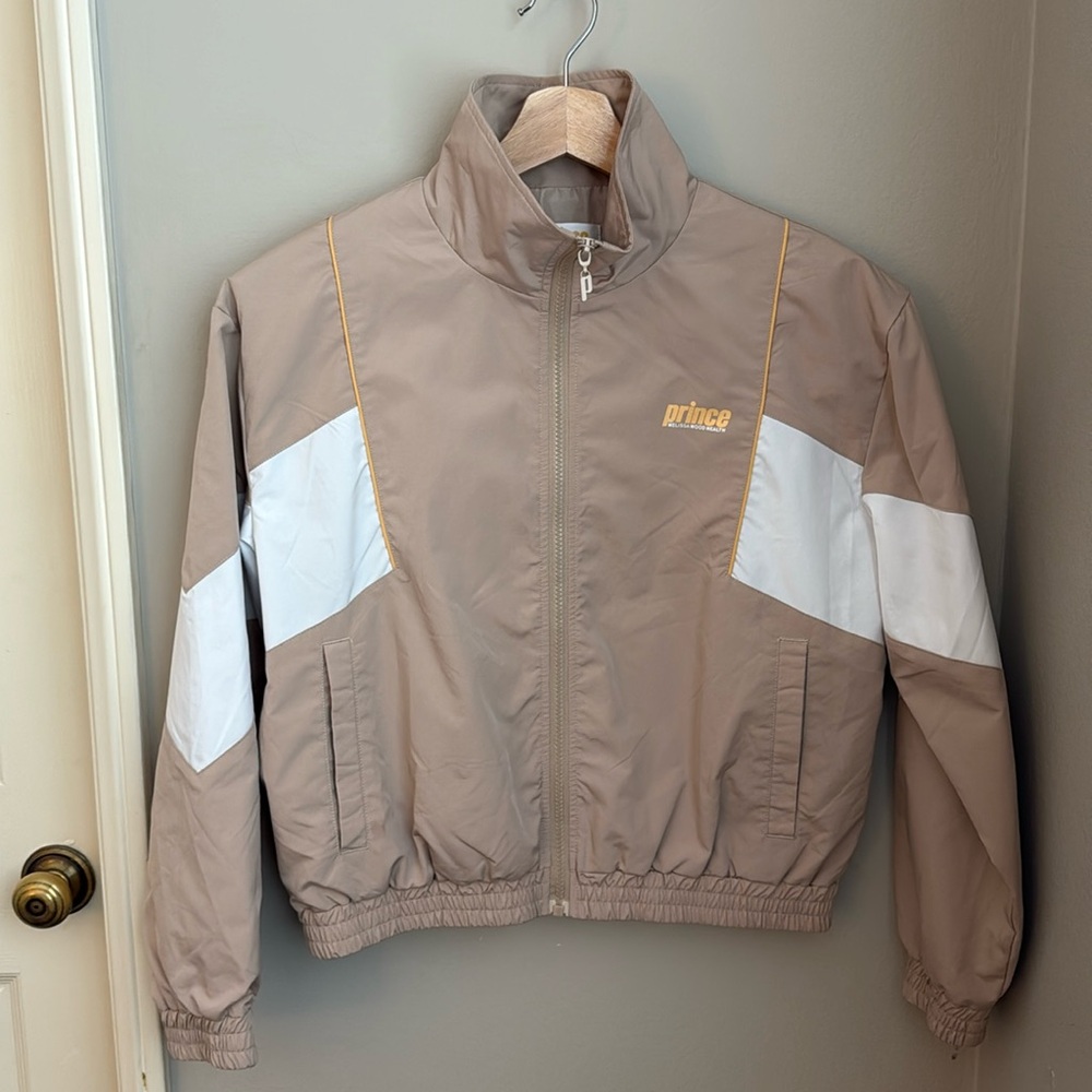 Prince Tan and White Tennis Jacket Size S